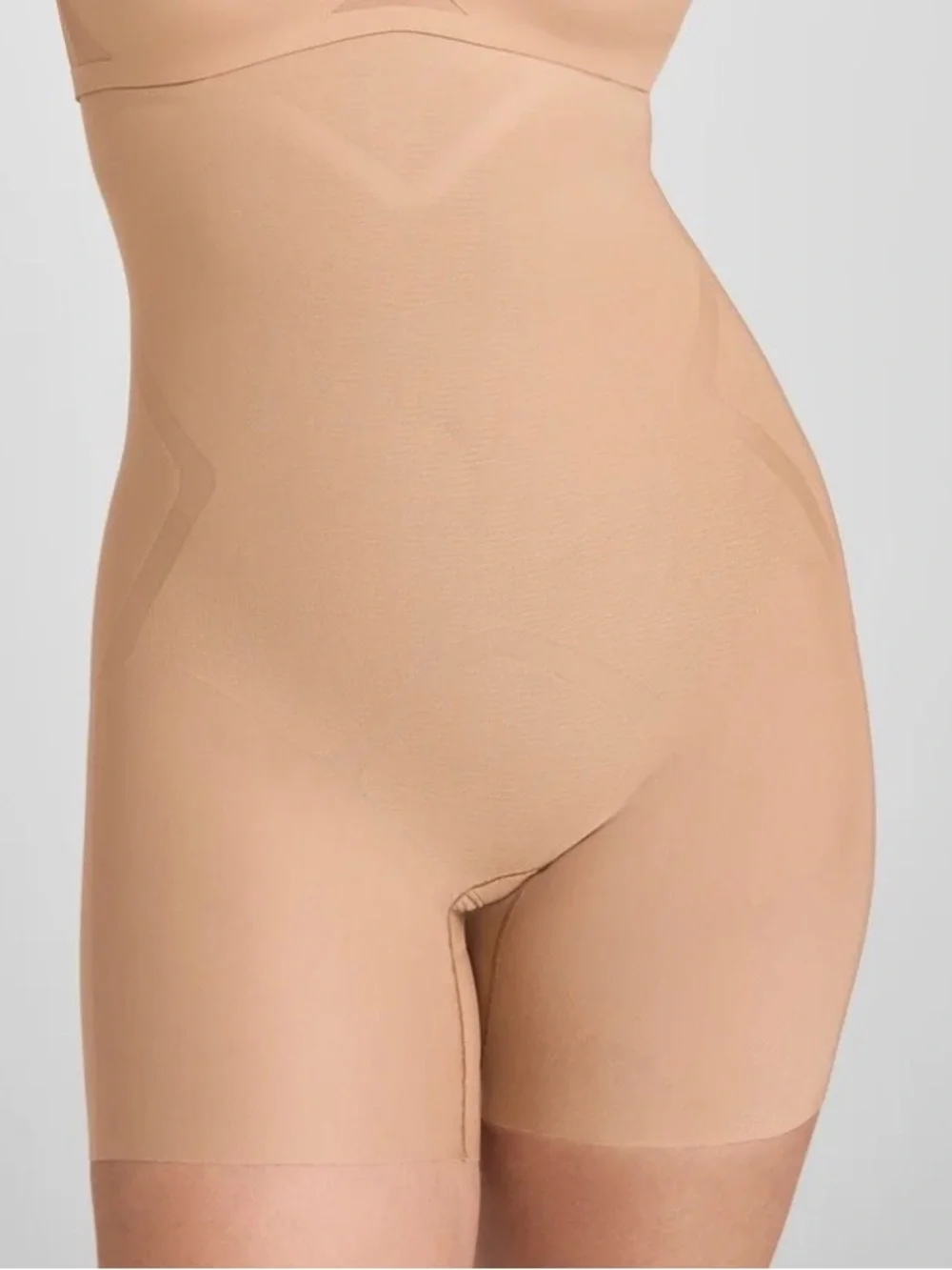 Honeylove MeshSculpt High-Waist Shorts in Nude